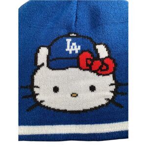 Los Angeles Dodgers x Hello Kitty Reversible Beanie Knit Hat Blue White